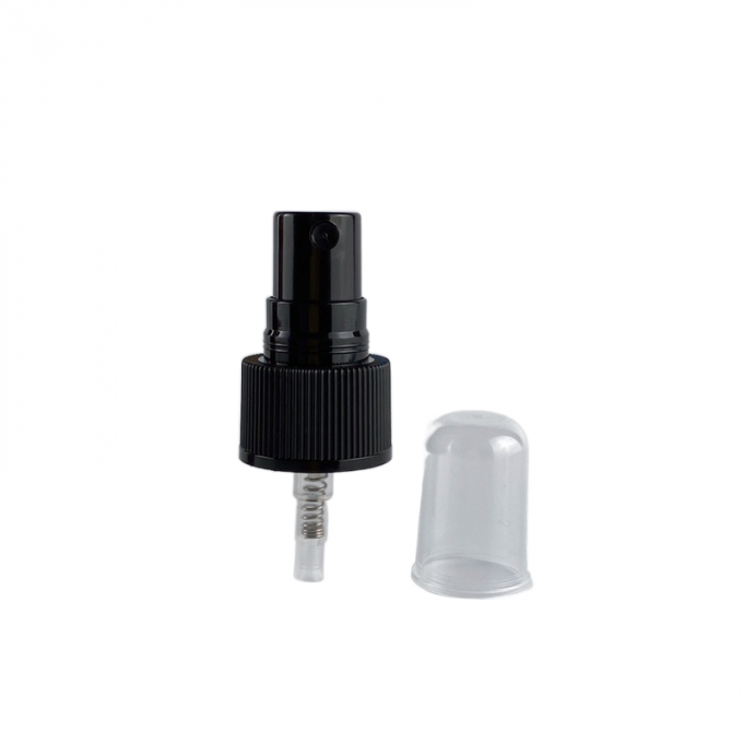 24/410 pompe fine de pulvérisateur de brume du dosage 0.2cc en plastique noir avec le demi chapeau de dôme clair