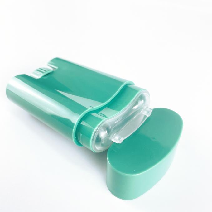 conteneur plat en plastique de tube de boule de baume à lèvres du vert 20ml avec le chapeau fabriqué en Chine